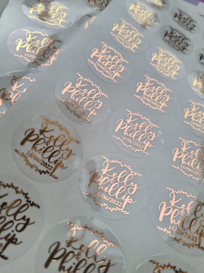 Wedding Stickers - Half Wreath Name