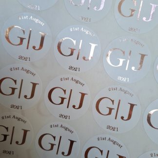Wedding Stickers - Capital Initials & Date