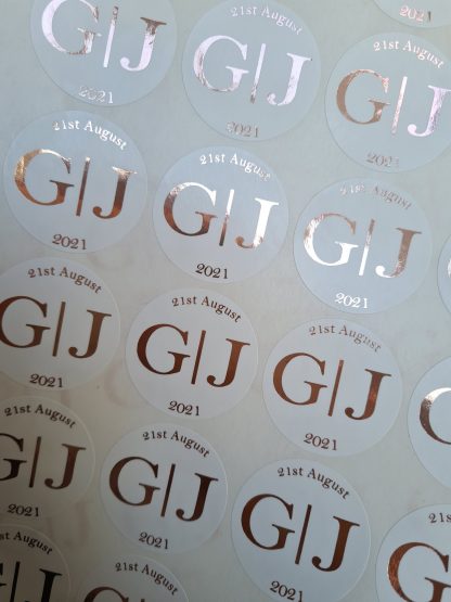 Wedding Stickers - Capital Initials & Date
