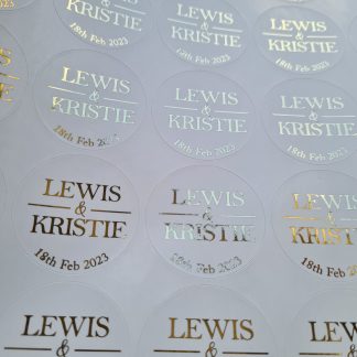 Wedding Stickers - Capital Names Stacked