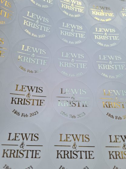 Wedding Stickers - Capital Names Stacked