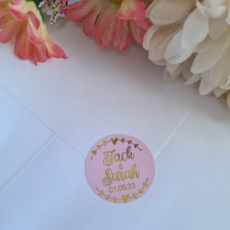 Wedding Stickers - Names with leaf