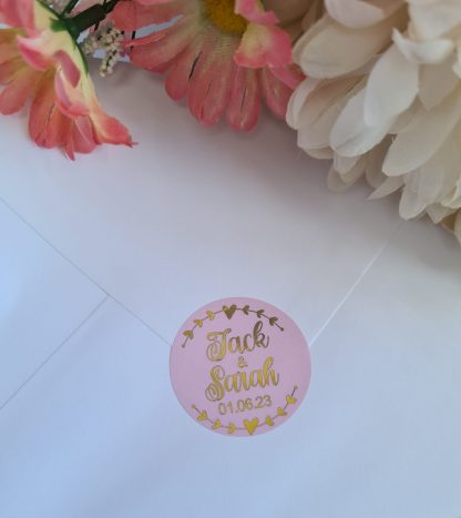 Wedding Stickers - Names with leaf